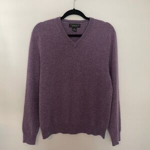 Bloomingdales 100% Cashmere Purple V Neck Sweater Men's Medium, Office Casual